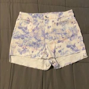Jean splattered shorts